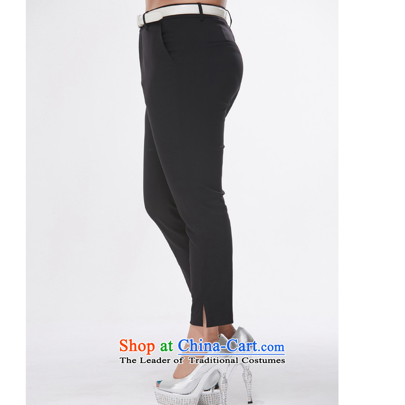 Msshe xl women 2015 Autumn replacing the new graphics thin Sau San casual pants Solid Color 9 black  T the trousers Proclamation 7359 Ms Susan Carroll, Selina Chow (MSSHE),,, shopping on the Internet