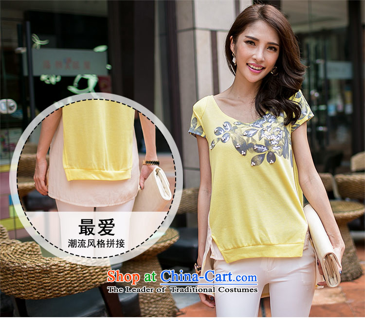 The Honey new summer Gigi Lai Fat mm larger female feng shui ink nail pearl leave 2 t-shirts are t-shirt female 8765 Light Gray XXL picture, prices, brand platters! The elections are supplied in the national character of distribution, so action, buy now enjoy more preferential! As soon as possible.