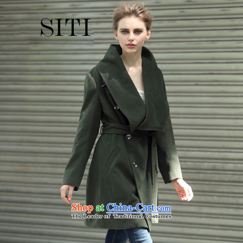  Europe and the 2015 Winter SITI new)?   in the long overcoat so gross coats windbreaker 13DC016 female army green Xxl,siti selected,,, shopping on the Internet