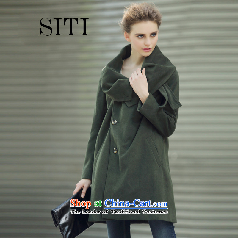  Europe and the 2015 Winter SITI new)?   in the long overcoat so gross coats windbreaker 13DC016 female army green Xxl,siti selected,,, shopping on the Internet
