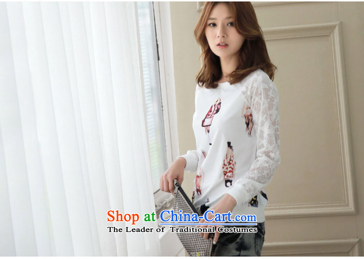 Morning to 2015 autumn and winter new Korean version of large numbers of ladies lace stitching forming the Netherlands thick MM stylish stamp loose video thin long-sleeved T-shirt, forming the top female black 3XL recommendations seriously pictures, prices of 140-150, brand platters! The elections are supplied in the national character of distribution, so action, buy now enjoy more preferential! As soon as possible.