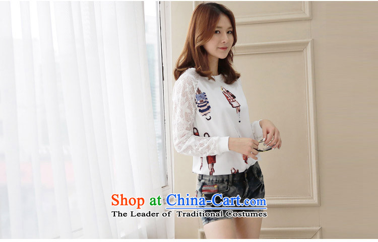 Morning to 2015 autumn and winter new Korean version of large numbers of ladies lace stitching forming the Netherlands thick MM stylish stamp loose video thin long-sleeved T-shirt, forming the top female black 3XL recommendations seriously pictures, prices of 140-150, brand platters! The elections are supplied in the national character of distribution, so action, buy now enjoy more preferential! As soon as possible.