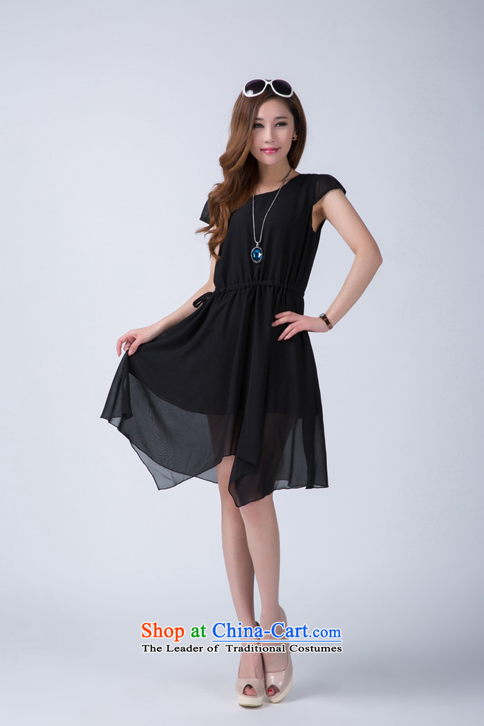 Summer 2015 XL thick mm women's dresses pure color graphics thin elegant Sau San for high-end of the atmosphere even turning black skirt XXL picture, prices, brand platters! The elections are supplied in the national character of distribution, so action, buy now enjoy more preferential! As soon as possible.