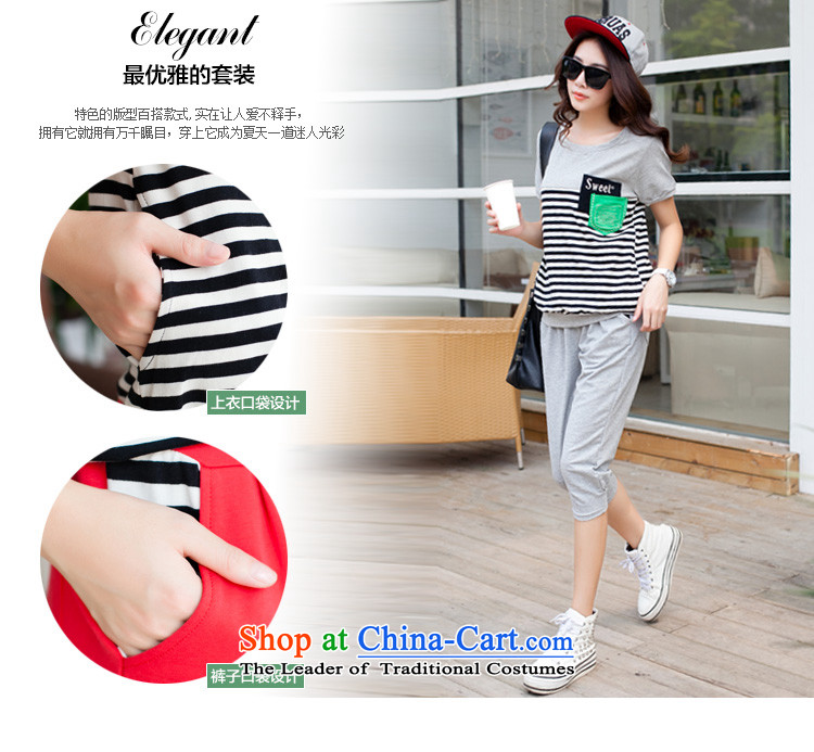 Szili Clinton larger women 2015 Summer new to increase female leisure wears thick MM pure cotton short-sleeved T-shirt, sports wear Capri female Korean version of SISTER thick red XL Photo, prices, brand platters! The elections are supplied in the national character of distribution, so action, buy now enjoy more preferential! As soon as possible.