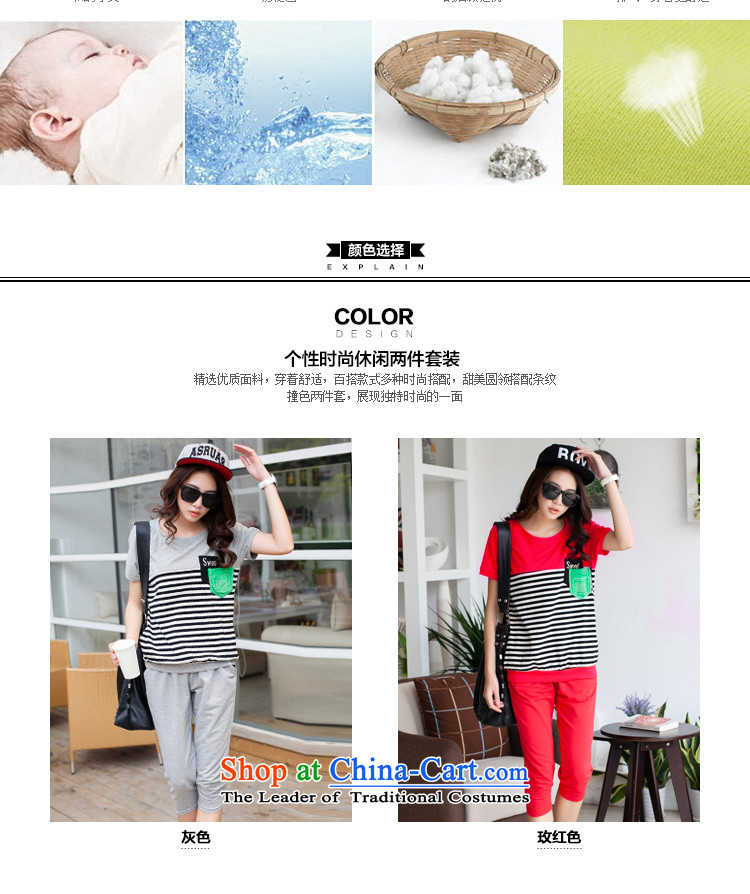 Szili Clinton larger women 2015 Summer new to increase female leisure wears thick MM pure cotton short-sleeved T-shirt, sports wear Capri female Korean version of SISTER thick red XL Photo, prices, brand platters! The elections are supplied in the national character of distribution, so action, buy now enjoy more preferential! As soon as possible.