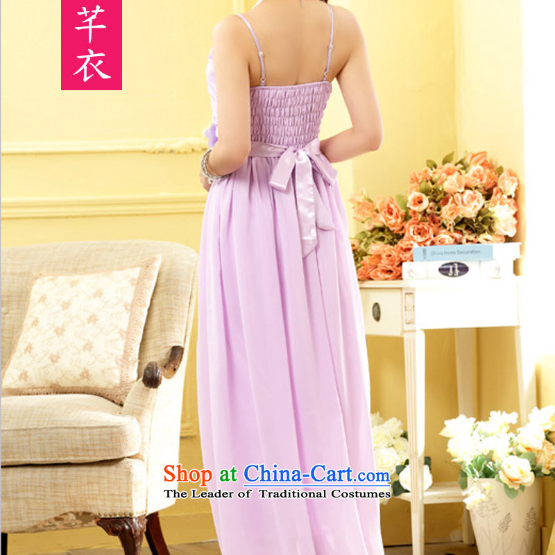 In the summer of 2015, new stylish sister skirt bridesmaid flowers long version of the evening dresses thick mm chiffon l plus annual Women's code hypertrophy Lien Yi skirt purple to large are code , the Constitution Yi 90-120 , , , shopping on the Intern
