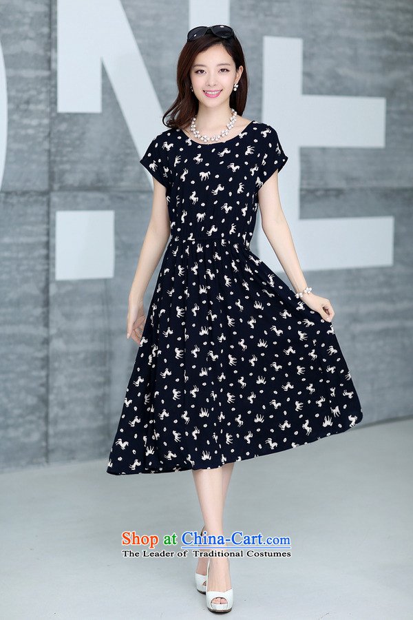 El-ju Yee Nga 4XL new summer larger women's trendy code thick sister MM suit in long cotton dresses on hung XXXL YJ91381 picture, prices, brand platters! The elections are supplied in the national character of distribution, so action, buy now enjoy more preferential! As soon as possible.