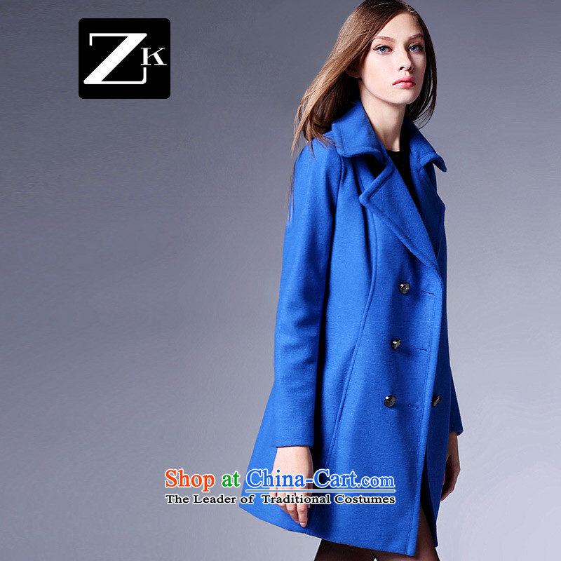 Zk Western women 2015 Fall/Winter Collections New Pure color coats and stylish Sau San Mao?? black jacket temperament gross Xl,zk,,, shopping on the Internet