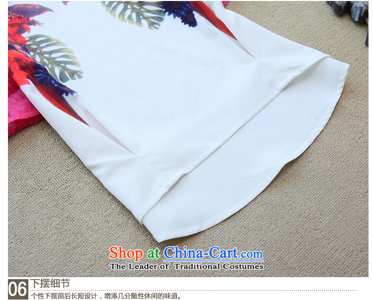 Thick sister video large thin Women's Summer 2014 mm thick Korean version of the new euro root yarn stitching stamp T-shirt shirt + the red XXXL white picture, prices, brand platters! The elections are supplied in the national character of distribution, so action, buy now enjoy more preferential! As soon as possible.