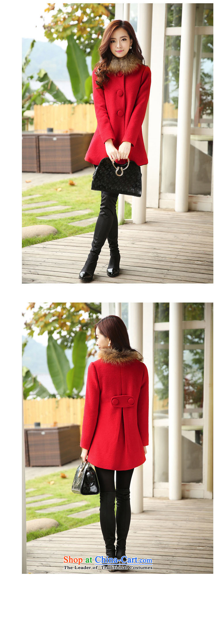 Princess Royal Seal 2015 autumn and winter in the new red long hair female Korean jacket? 
