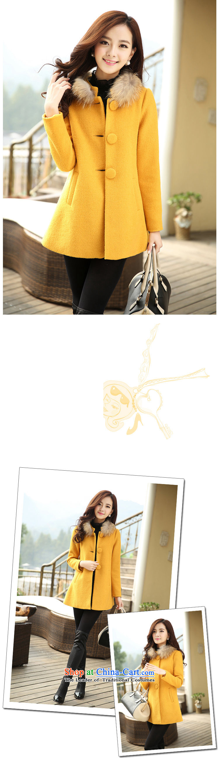 Princess Royal Seal 2015 autumn and winter in the new red long hair female Korean jacket? 