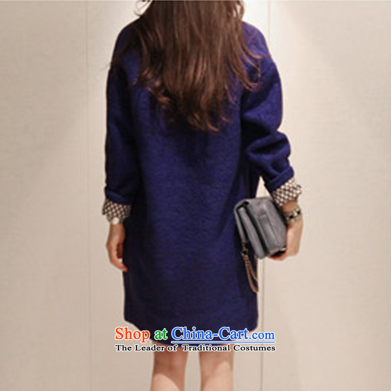  2015 Autumn, put the new Korean women in loose fit long time lapel coats WD001 gross? blue , L, even SHIJING () , , , shopping on the Internet