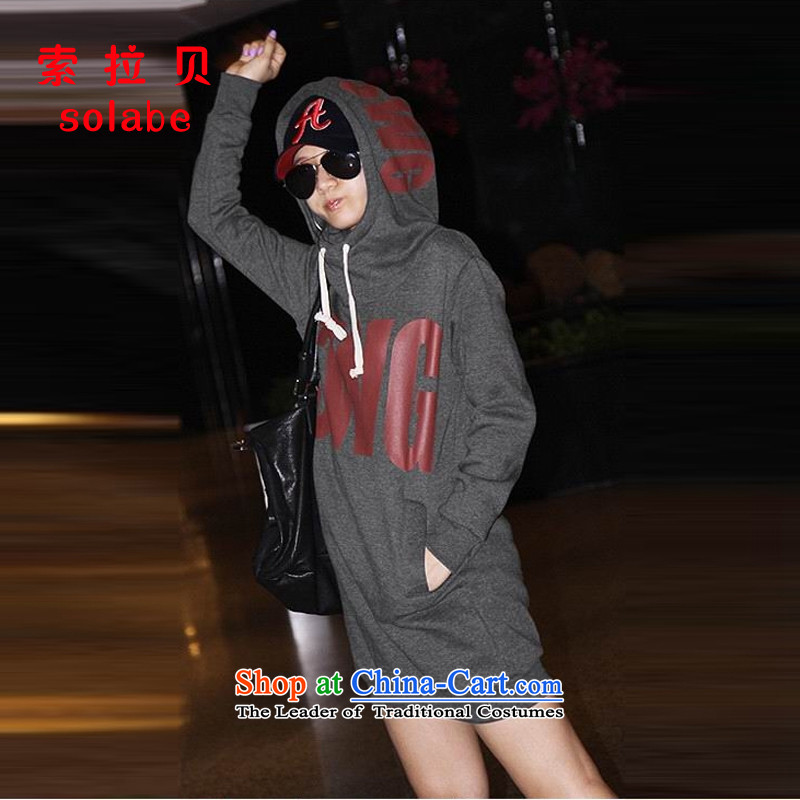 In 2015 Addis Ababa solabe/ larger female thick mm autumn and winter new Korean version of the letter is a lint-free sweater woolen sweater 935 L, the Dark Gray (solabe Addis Ababa) , , , shopping on the Internet