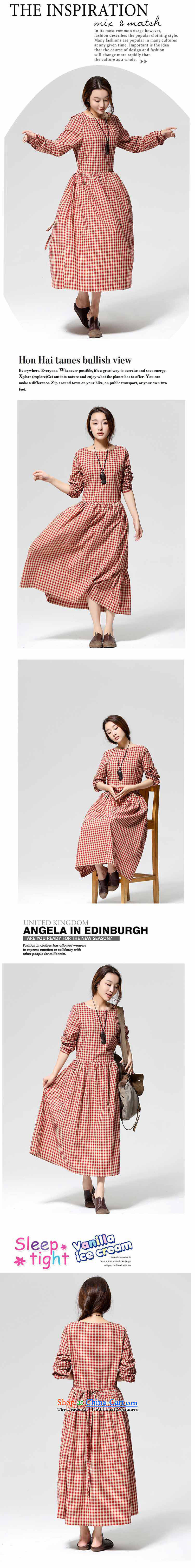 El-ju Yee Nga 2015 spring and fall new larger female compartment long long-sleeved dresses YJ9583 Red Grid S picture, prices, brand platters! The elections are supplied in the national character of distribution, so action, buy now enjoy more preferential! As soon as possible.