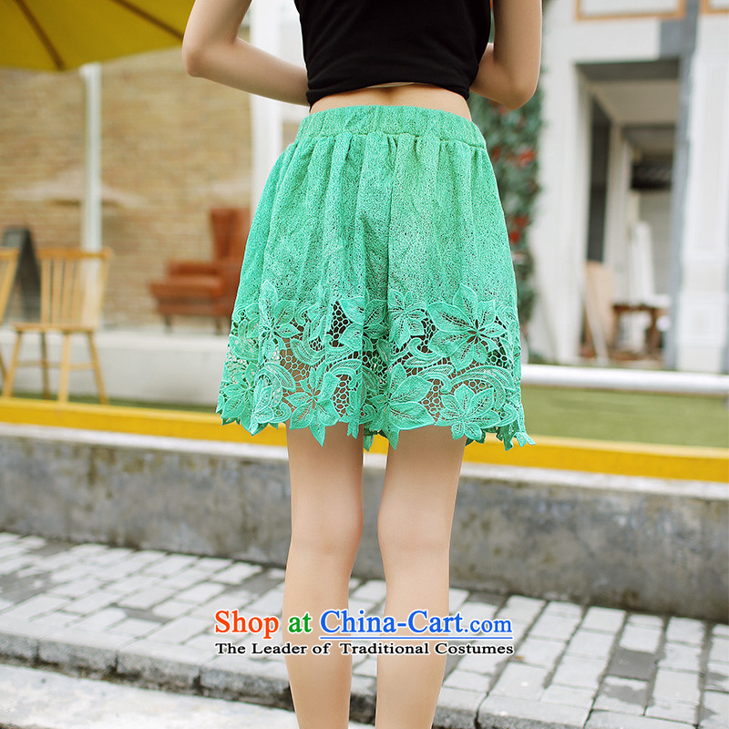 To increase the number of women in summer 2015 mm thick Korean version of the new video quality lace upper body thin short skirts green XXXXL, skirt American Samoa Nika shopping on the Internet has been pressed.