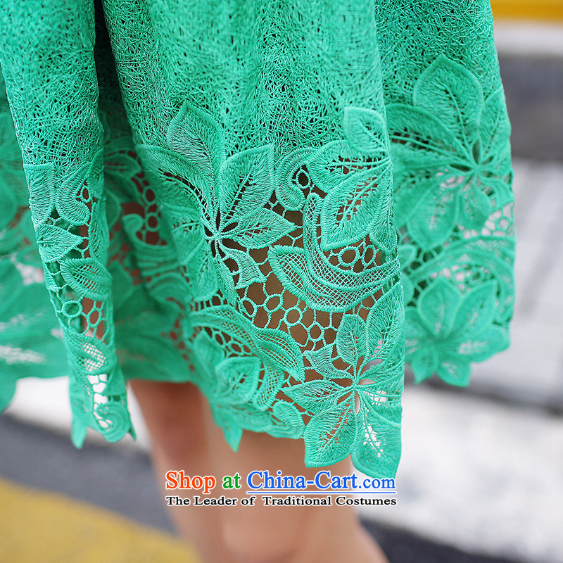 To increase the number of women in summer 2015 mm thick Korean version of the new video quality lace upper body thin short skirts green XXXXL, skirt American Samoa Nika shopping on the Internet has been pressed.