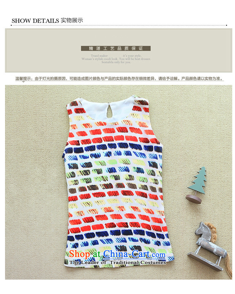 Summer 2014mm thick larger female Korean version of the new SISTER video thin stamp thick casual vest Sau San straps XXXL map color pictures, prices, brand platters! The elections are supplied in the national character of distribution, so action, buy now enjoy more preferential! As soon as possible.
