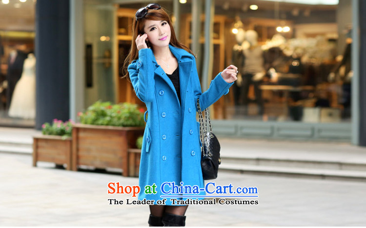 Elizabeth Korean Dream HIV wool coat women so Sau San jacket 2015 Fall/Winter Collections of ladies new graphics in thin long Sau San, double-a wool coat blue XL Photo, prices, brand platters! The elections are supplied in the national character of distribution, so action, buy now enjoy more preferential! As soon as possible.