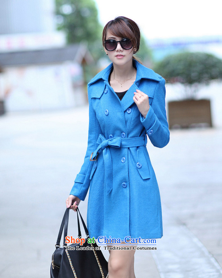 Elizabeth Korean Dream HIV wool coat women so Sau San jacket 2015 Fall/Winter Collections of ladies new graphics in thin long Sau San, double-a wool coat blue XL Photo, prices, brand platters! The elections are supplied in the national character of distribution, so action, buy now enjoy more preferential! As soon as possible.