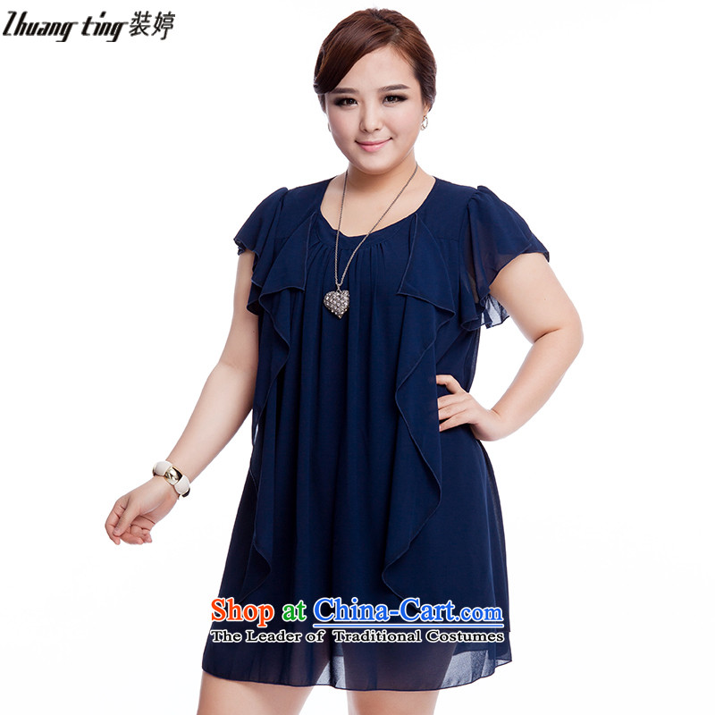 Replace, Hin thick zhuangting ting thin 2015 Summer new product version of large Korean women's code Sleek and versatile temperament short-sleeved dresses 925 Black 3XL, boxed-ting (zhuangting) , , , shopping on the Internet