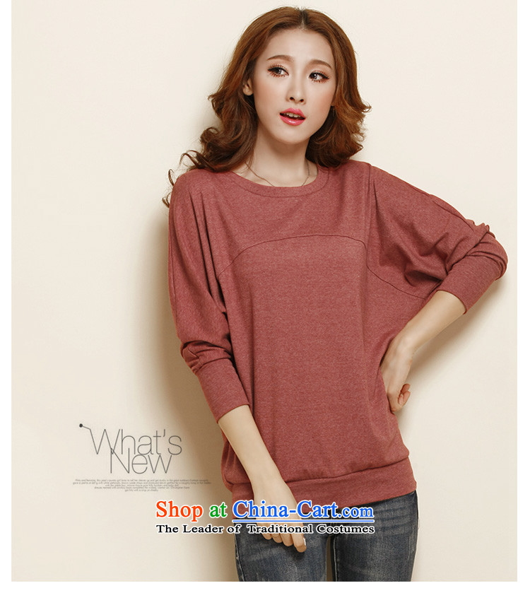 In short light autumn 2015 new women's long-sleeved T-shirt and women to women's code load autumn wild bat sleeves wear shirts female autumn 1127 Rust Red XXXL picture, prices, brand platters! The elections are supplied in the national character of distribution, so action, buy now enjoy more preferential! As soon as possible.