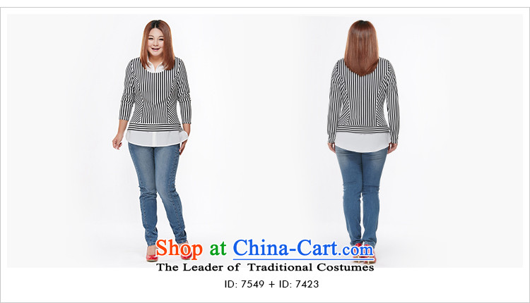 Msshe xl women 2015 streaks stitching leave two long-sleeved video thin stretch OL knitted t-shirt, black-and-white picture 5XL 7549, prices, brand platters! The elections are supplied in the national character of distribution, so action, buy now enjoy more preferential! As soon as possible.