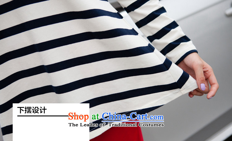 2015 Autumn, something the charm of the sportswear large relaxd dress thick MM stripe T-shirt Leisure Package Women T7831 RED L picture, prices, brand platters! The elections are supplied in the national character of distribution, so action, buy now enjoy more preferential! As soon as possible.