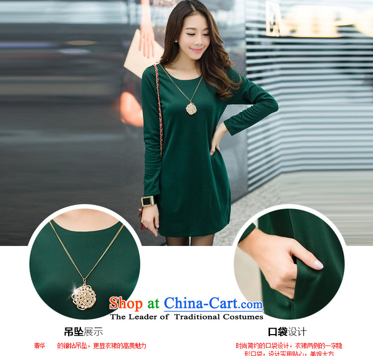 Ink marks the new Korean autumn large stylish and elegant dresses larger female loose video thin fine decorated pendants temperament long-sleeved dresses content7120  4XL( dark green for a catty) picture appears at paragraphs 145-155, prices, brand platters! The elections are supplied in the national character of distribution, so action, buy now enjoy more preferential! As soon as possible.