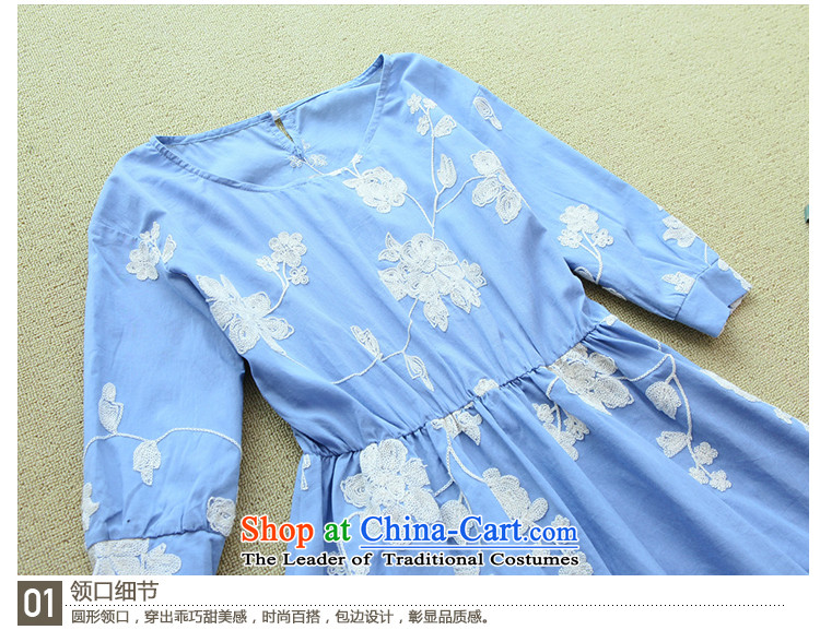 To increase the number of women in the autumn of 2014 mm thick with new commuter Korean version 7 to the t-embroidery collar XXXL blue skirt picture, prices, brand platters! The elections are supplied in the national character of distribution, so action, buy now enjoy more preferential! As soon as possible.