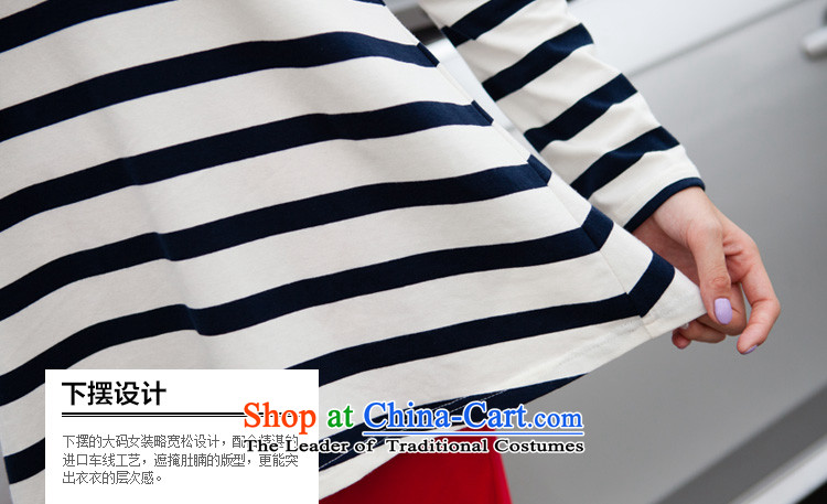 Morning to 2015 autumn and winter new Korean Edition to increase the number of women with thick mm round collar Sports sweater leisure wears stylish knocked stripe kit two royal blue 4XL recommendations 160-180 catty picture, prices, brand platters! The elections are supplied in the national character of distribution, so action, buy now enjoy more preferential! As soon as possible.