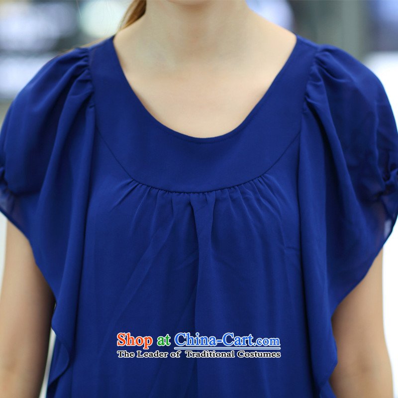 The lymalon lehmann thick, Hin thin 2015 Summer new Korean version of large numbers of ladies fashion niba short-sleeved T-shirt chiffon Netherlands 1685 Blue XL, Sulaiman Ronnie (LYMALON) , , , shopping on the Internet