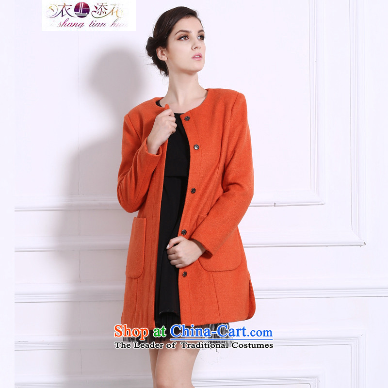 On Tim Fa 2014 autumn and winter new Orange ) round-neck collar gross jacket orange L? Yi extra shopping on the Internet has been pressed.