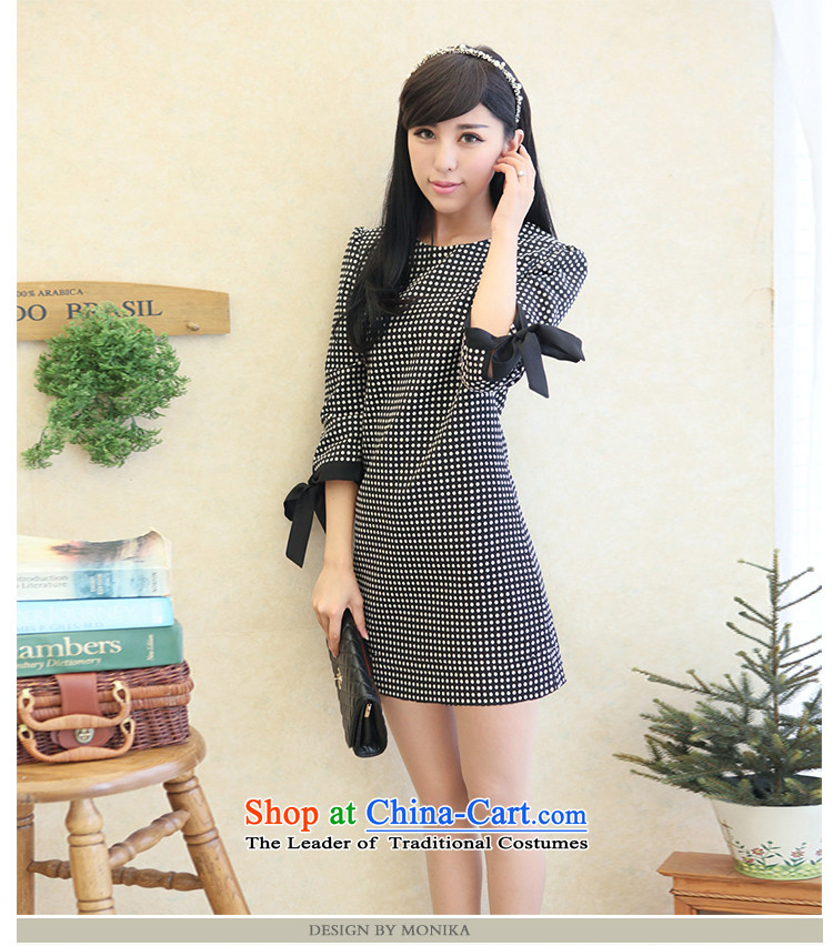 Thick mm autumn replacing large 2014 women thick sister video thin commuter Korean version of the new round-neck collar round-neck collar Sau San dresses Black XL Photo, prices, brand platters! The elections are supplied in the national character of distribution, so action, buy now enjoy more preferential! As soon as possible.