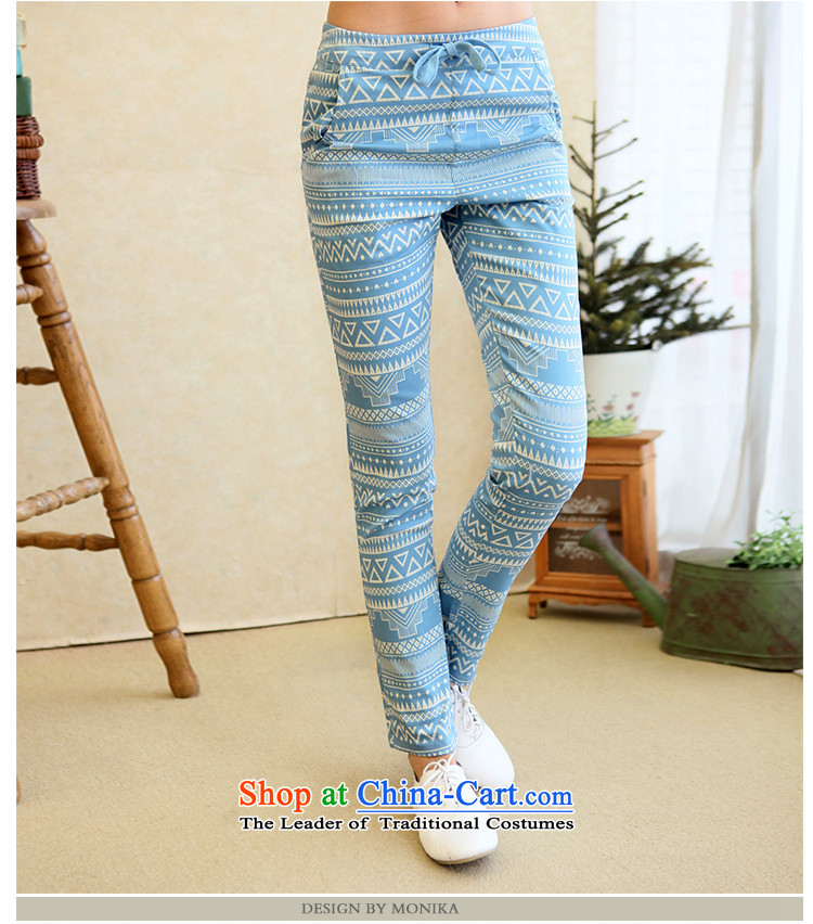 To increase the number of women in the autumn of 2014 mm thick with the new Korean version of national stamp straps thin leisure long pants blue XXL picture, prices, brand platters! The elections are supplied in the national character of distribution, so action, buy now enjoy more preferential! As soon as possible.