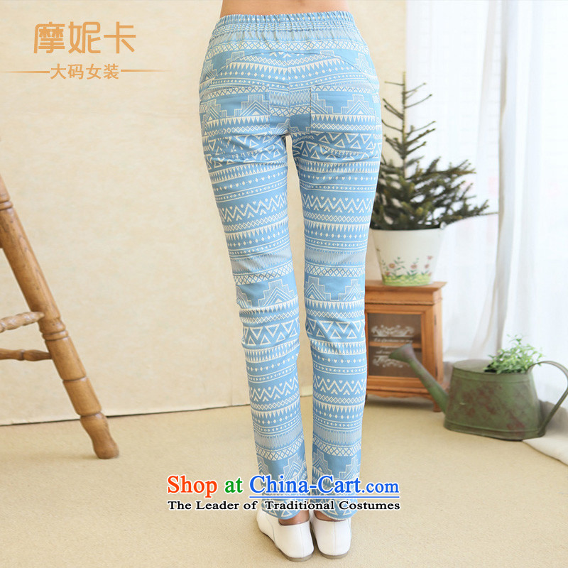 To increase the number of women in the autumn of 2014 mm thick with the new Korean version of national stamp straps thin leisure long pants blue XXL, Moses Nika shopping on the Internet has been pressed.