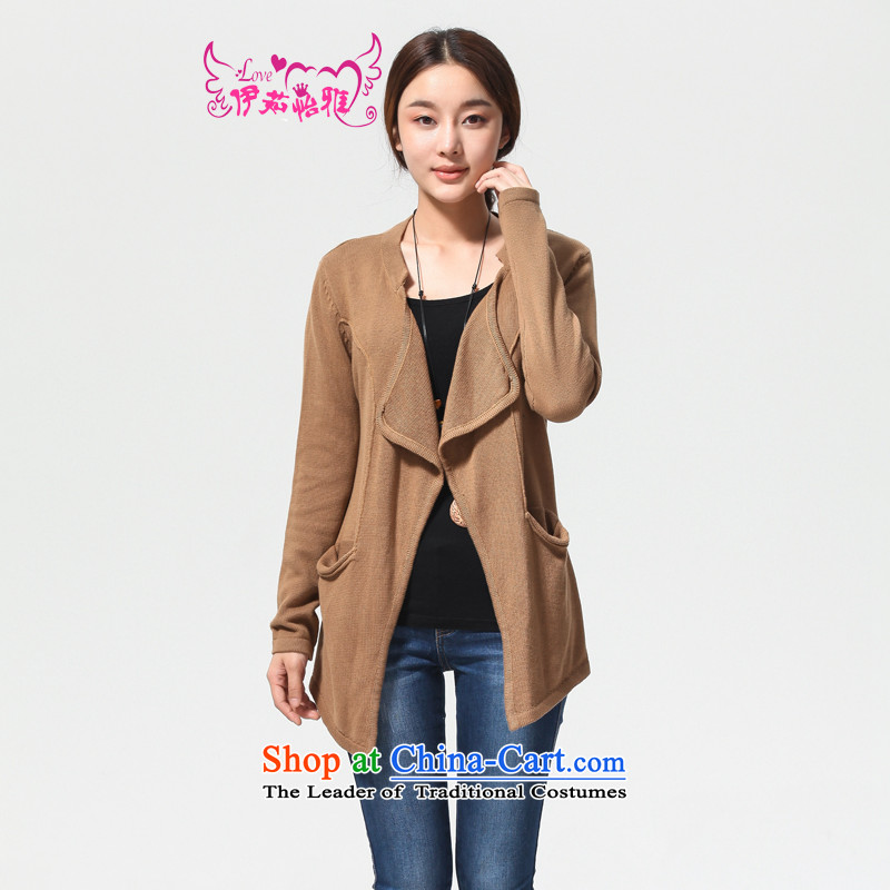 El-ju Yee Nga  autumn 2015 new large stylish Korean female loose cardigan sweater YJ90181 jacket are large code blue, Yu Yee Nga shopping on the Internet has been pressed.