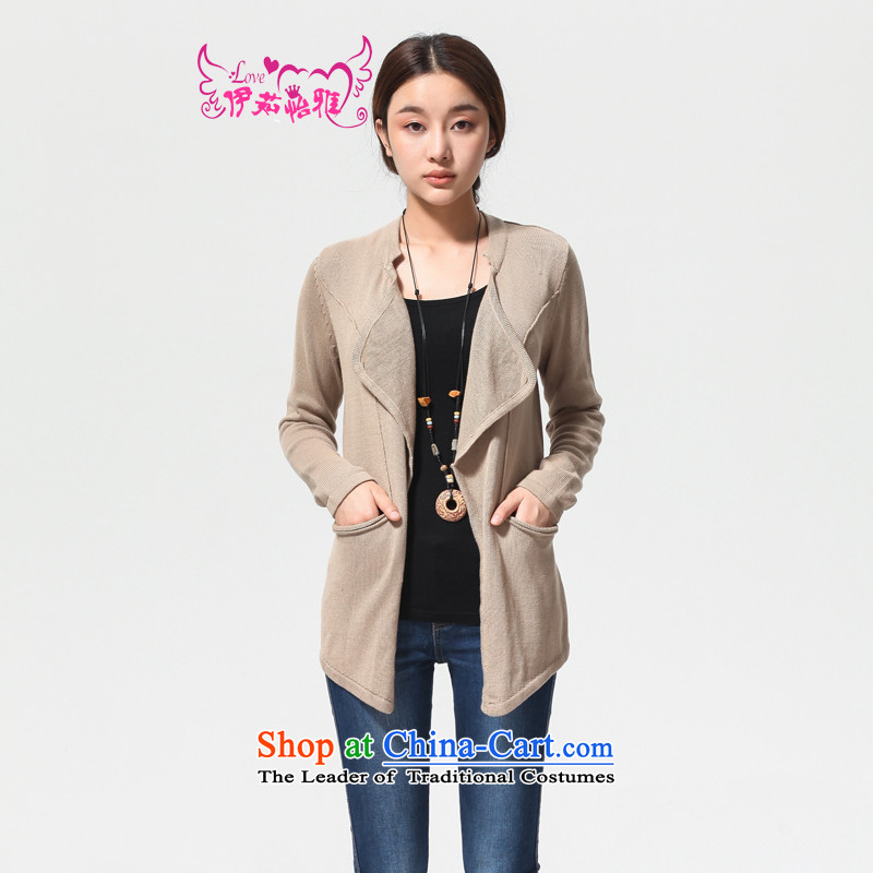 El-ju Yee Nga  autumn 2015 new large stylish Korean female loose cardigan sweater YJ90181 jacket are large code blue, Yu Yee Nga shopping on the Internet has been pressed.