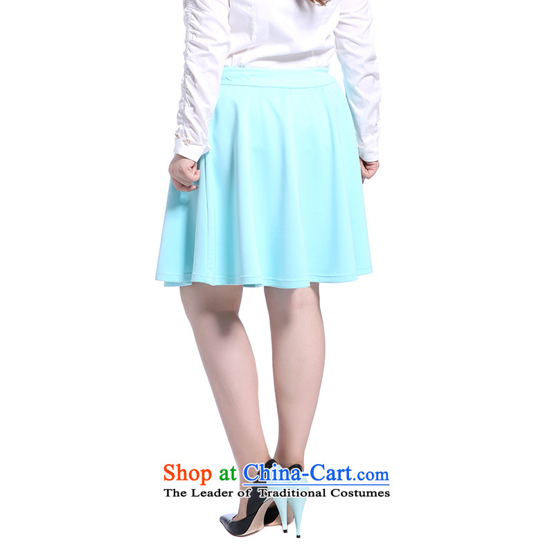 The former Yugoslavia Li Sau 2014 autumn and winter new xl female thick mm solid color bars with omelet mini skirt Q5118 body  slimming Li Hsiu-XL, light green shopping on the Internet has been pressed.