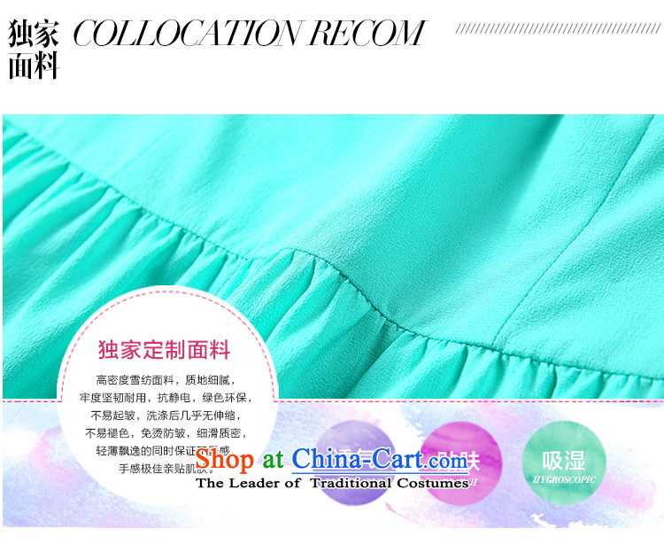 The former Yugoslavia Li Sau 2014 Autumn Korean New xl female thick mm Sau San gentlewoman temperament candy colored gauze spell a series of dresses Q5389 XXXXL green picture, prices, brand platters! The elections are supplied in the national character of distribution, so action, buy now enjoy more preferential! As soon as possible.