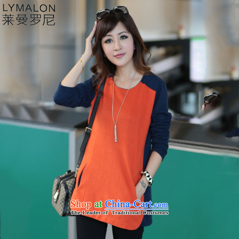 The lymalon lehmann thick, Hin thin 2015 autumn the new Korean version of large numbers of ladies Sleek and versatile Sau San long-sleeved T-shirt shirt color picture B927 XL