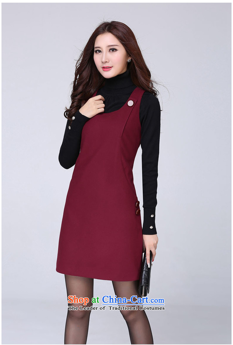 Eun-Ya Xiu 2015 autumn and winter new women's thick MM to xl Korean Sau San sweet sleeveless gross? vest dresses 51# wine red  2XL recommendations 128-138 catty picture, prices, brand platters! The elections are supplied in the national character of distribution, so action, buy now enjoy more preferential! As soon as possible.