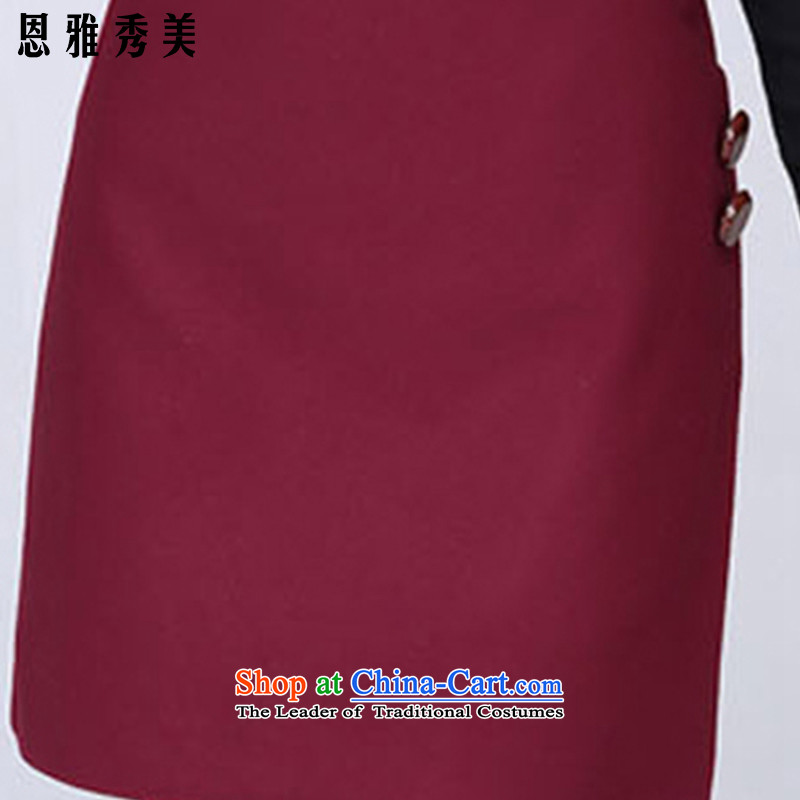 Eun-Ya Xiu 2015 autumn and winter new women's thick MM to xl Korean Sau San sweet sleeveless gross? vest dresses 51# wine red  2XL recommendations 128-138, Updfarmy Chief Su-mi , , , shopping on the Internet