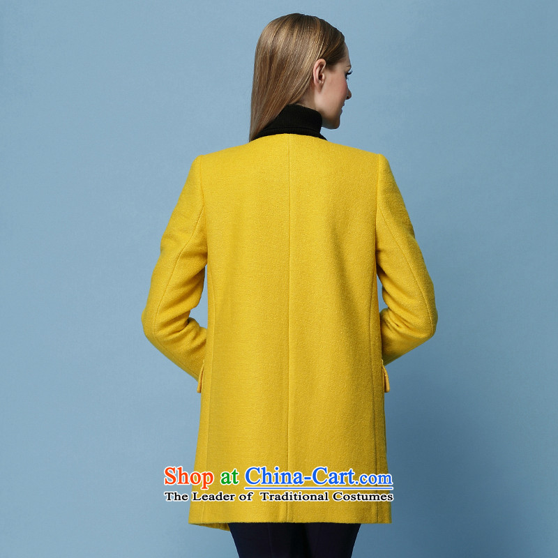 Ditto dutout autumn and winter new Wild stylish upmarket long hair TKCR530 jacket yellow Xl,ditto,,,? Online Shopping