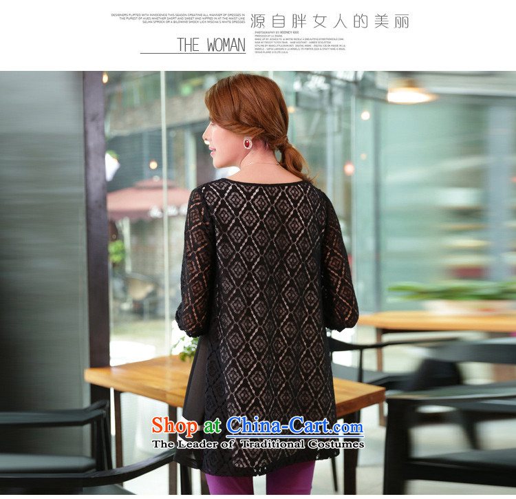 The Director of the women's code to increase the thick mm Korean loose lace shirt with mother in summer cuff chiffon shirt long black XXXXXL S2636 picture, prices, brand platters! The elections are supplied in the national character of distribution, so action, buy now enjoy more preferential! As soon as possible.