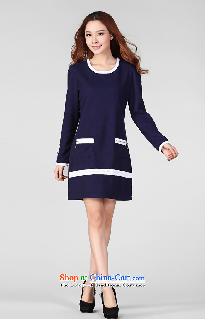 Indulge in fall and winter new boxed version won large thin women thick MM to xl long-sleeved dresses 5210 Blue XXXL chest 110 to 116 pictures, prices, brand platters! The elections are supplied in the national character of distribution, so action, buy now enjoy more preferential! As soon as possible.