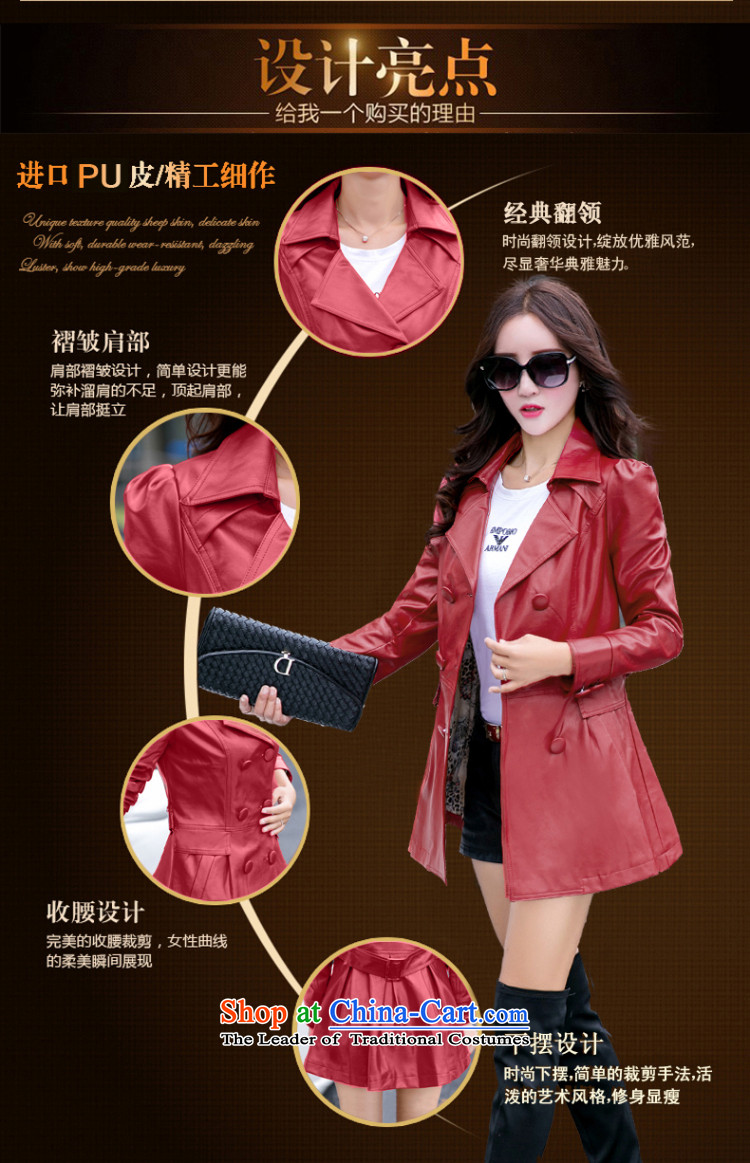 Morning to 2015 autumn and winter new to increase long-sleeved blouses and skin code windbreaker in double-long video thin leather jacket Sau San black jacket 4XL RECOMMENDATIONS 150 - 160131 catty picture, prices, brand platters! The elections are supplied in the national character of distribution, so action, buy now enjoy more preferential! As soon as possible.