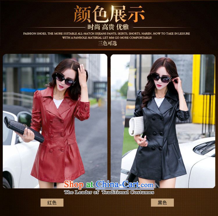 Morning to 2015 autumn and winter new to increase long-sleeved blouses and skin code windbreaker in double-long video thin leather jacket Sau San black jacket 4XL RECOMMENDATIONS 150 - 160131 catty picture, prices, brand platters! The elections are supplied in the national character of distribution, so action, buy now enjoy more preferential! As soon as possible.