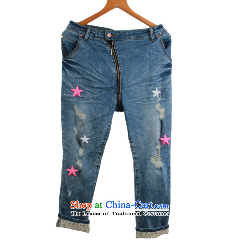 Addiction is larger female Korean version of large numbers of female 200mm thick to burden increase tension castor trousers 1363 Denim blue 42, yet addiction shopping on the Internet has been pressed.