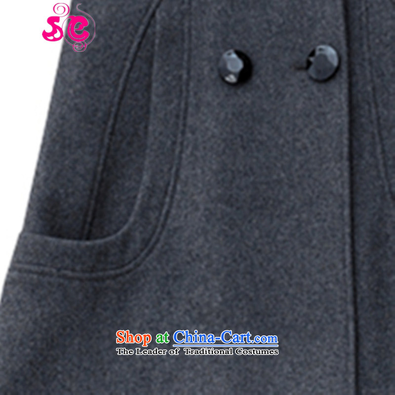 Install the latest autumn and winter SE2015) Ms. Korean Sleek and versatile trend a long-sleeved coats that long cap, double-jacket coat? gross carbon S,se,,, shopping on the Internet