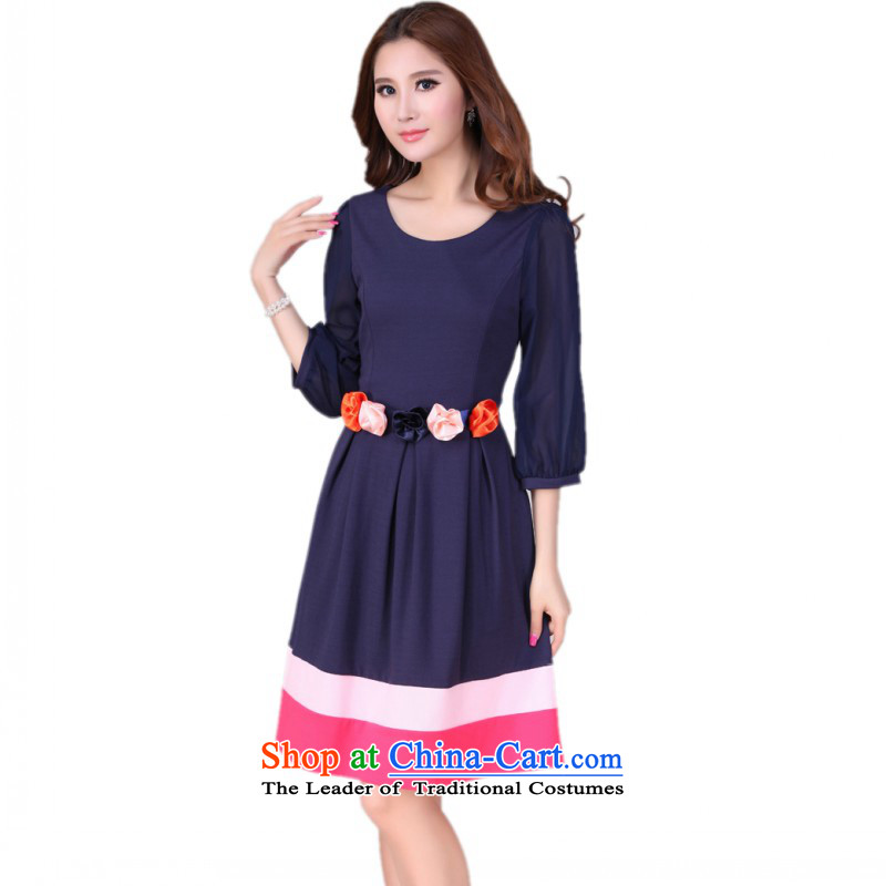 C.o.d. Package Mail women benefit from the new fall together xl lady dresses 2015 new products 7 cuff flowers foutune temperament OL video in thin skirt thick m deep blue XXL about the Constitution, paras. 135-145 (QIANYAZI hazel) , , , shopping on the In